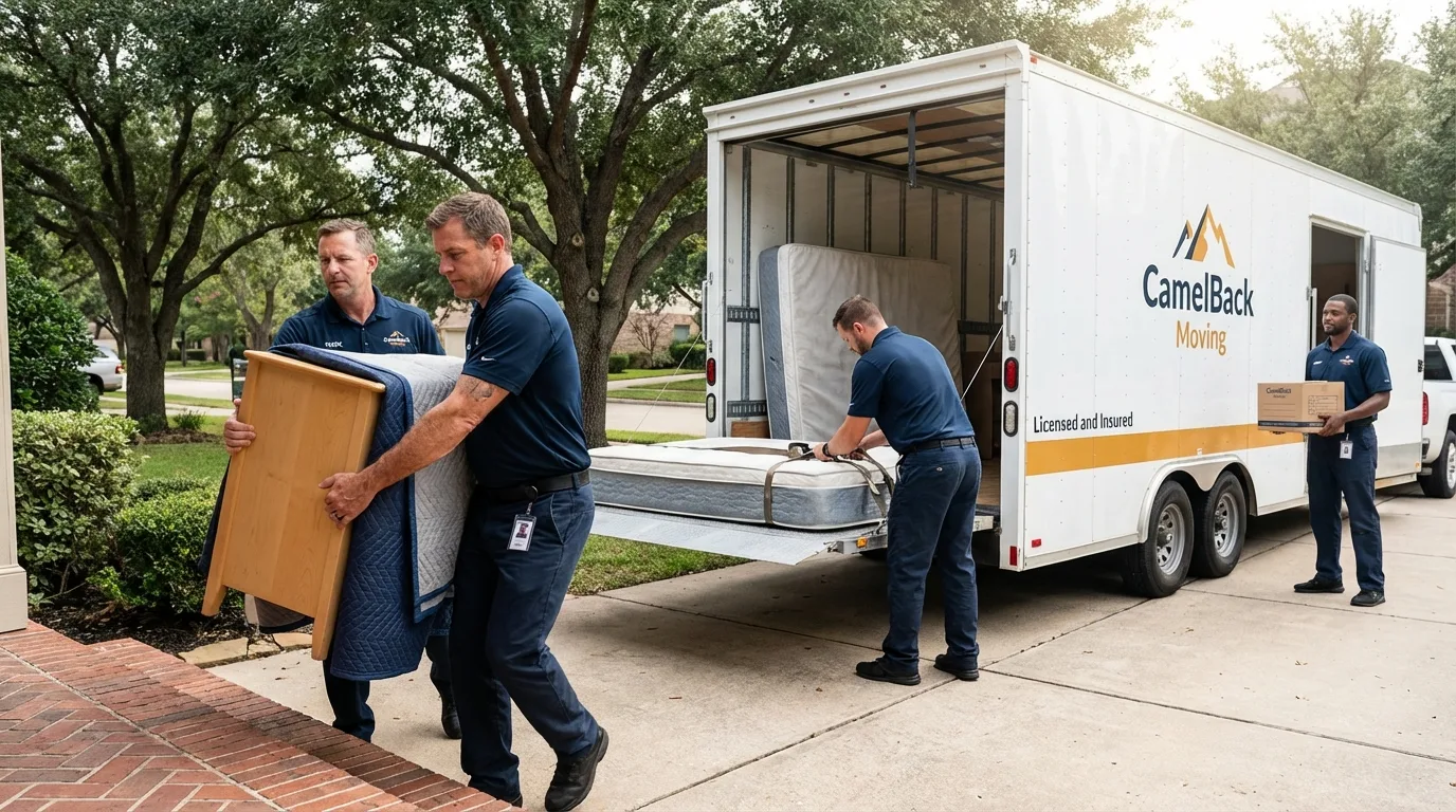Crew loading residential truck for cross-state move from Farmington, UT