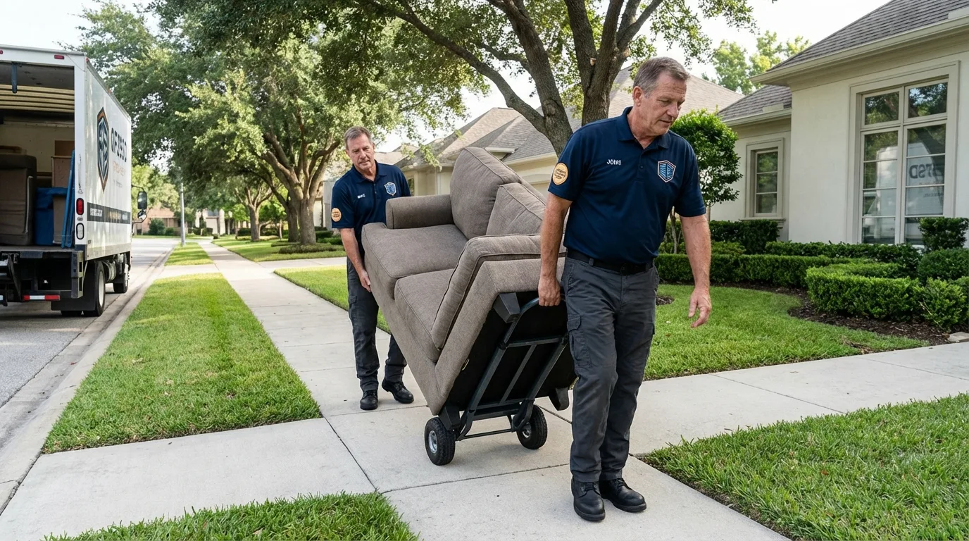 Local residential moving crew loading furniture in Farmington, UT